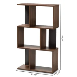 40.2" Legende Finished Display Bookcase Brown/Dark Gray - Baxton Studio -Outlet Baxton Studio Store GUEST 85b88ac4 2525 49b8 a5c4 107cc92b752b