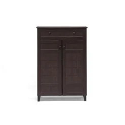 Glidden Wood Modern Shoe Cabinet (Tall) Dark Brown - Baxton Studio -Outlet Baxton Studio Store GUEST 86d17da5 7533 4491 a0ce a1c06a24d247