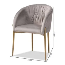 Ballard Velvet Fabric Upholstered Metal Dining Chair - Baxton Studio -Outlet Baxton Studio Store GUEST 8703f565 e197 47f8 968f 55e8eaf0f390