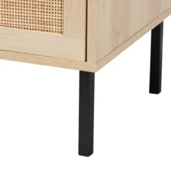 Caterina Wood And Natural Rattan 1 Door End Table Natural Brown/Black - Baxton Studio -Outlet Baxton Studio Store GUEST 872779ec 571a 4514 ab18 114abead1c24