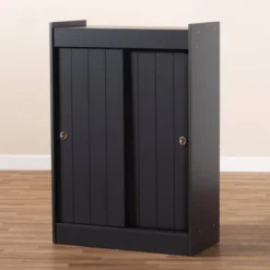 2 Door Leone Finished Wood Entryway Shoe Storage Cabinet Black - Baxton Studio -Outlet Baxton Studio Store GUEST 87370f5f c714 45f2 9113 1614c05964e5
