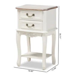Amalie 2 Drawer Wood Nightstand White/Oak - Baxton Studio -Outlet Baxton Studio Store GUEST 8775acbe bd05 4228 bc53 42c5936d98a5