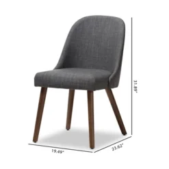 Set Of 2 Cody Mid Century Modern Walnut Finished Wood Fabric Upholstered Dining Chair - Baxton Studio -Outlet Baxton Studio Store GUEST 87d04f41 b74b 49a2 a83b 58ffc0920a1d