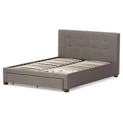 Brandy Modern And Contemporary Fabric Upholstered Platform Bed With Storage Drawer - Baxton Studio -Outlet Baxton Studio Store GUEST 8822ec2e 0e94 4c92 b7a1 04af3d606da2