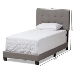 Twin Brookfield Modern And Contemporary Fabric Upholstered Bed - Baxton Studio -Outlet Baxton Studio Store GUEST 885f71eb c58b 4638 a9dd 4b7b26024e6e