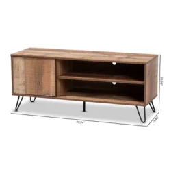 Iver 1 Door Wood TV Stand For TVs Up To 50" Rustic Oak/Dark Brown - Baxton Studio -Outlet Baxton Studio Store GUEST 8874ea5f ca3a 4a32 abb0 e4e9a7a7d3c7