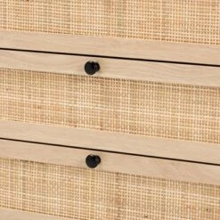 Amelia Wood Rattan 5 Drawer Storage Cabinet Natural Brown/Black - Baxton Studio -Outlet Baxton Studio Store GUEST 88b455af 7df6 46d5 92f0 d2c8093ece4e