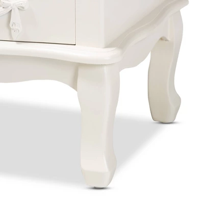 Callen Wood 4 Drawer Nightstand White - Baxton Studio 6 Callen Wood 4 Drawer Nightstand White - Baxton Studio - Image 6