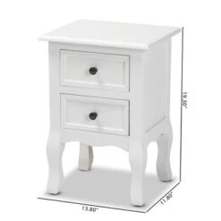Caelan Wood 2 Drawer Nightstand White - Baxton Studio -Outlet Baxton Studio Store GUEST 88da1639 1d48 47dd 870e 805ed72a886c