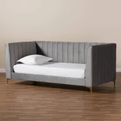 Oksana Velvet Daybed - Baxton Studio -Outlet Baxton Studio Store GUEST 88f36839 3fbf 41ad 81c6 4295cecbea50