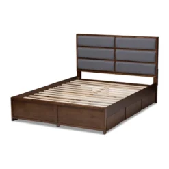 Macey Modern And Contemporary Fabric Upholstered Walnut Finished Storage Platform Bed Gray/Brown - Baxton Studio -Outlet Baxton Studio Store GUEST 89a485b6 8522 4a9c a185 7254ead44409
