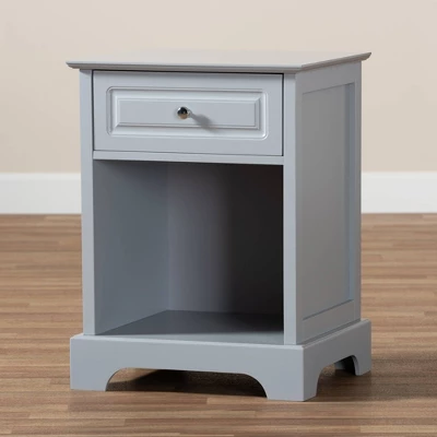 1 Drawer Chase Wood Nightstand - Baxton Studio 6 1 Drawer Chase Wood Nightstand - Baxton Studio - Image 6
