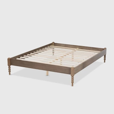 Cielle French Bohemian Wood Platform Bed Frame - Baxton Studio 2 Cielle French Bohemian Wood Platform Bed Frame - Baxton Studio - Image 2