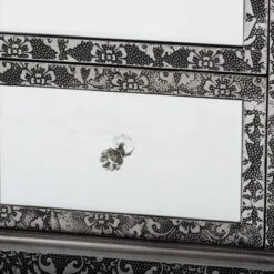 Wycliff Metal And Mirrored Glass 2 Drawer Nightstand Dark Gray/Silver - Baxton Studio -Outlet Baxton Studio Store GUEST 8a3ee7c7 d9ca 4eb5 8e59 8780e5d45925