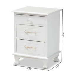 Layton Wood 3 Drawer Nightstand White - Baxton Studio -Outlet Baxton Studio Store GUEST 8ab25e2b 899d 4ef4 b2f0 c0fd3fa71d5f