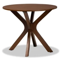 35" Kenji Wide Round Wood Dining Table - Baxton Studio -Outlet Baxton Studio Store GUEST 8af31a9a c815 44f2 872d 062aef1bee61