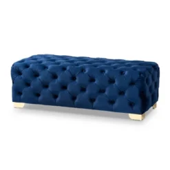 Avara Velvet Button Tufted Bench Ottoman - Baxton Studio -Outlet Baxton Studio Store GUEST 8b8fbf5e 8255 4757 9f4c 85ad83edf5f1