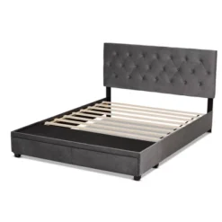 Caronia Velvet Upholstered 2 Drawer Platform Storage Bed - Baxton Studio -Outlet Baxton Studio Store GUEST 8ba58edd 0e00 43bd 82d9 17d95944351b