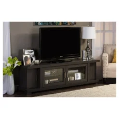 Viveka Wood Cabinet With 2 Glass Doors And 2 Doors TV Stand For TVs Up To 75" Dark Brown - Baxton Studio -Outlet Baxton Studio Store GUEST 8bb4a30f 13e6 4d9d 9d4b a3750365a12e