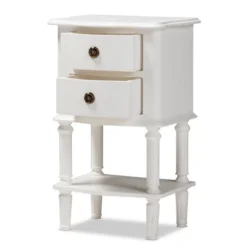 Audrey Finished 2 Drawer Nightstand White - Baxton Studio -Outlet Baxton Studio Store GUEST 8be6e09c 4194 4cb6 bbf1 eeb66f1a39ff