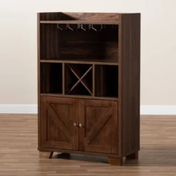 Carrie Walnut Finished Wood Wine Storage Cabinet Walnut - Baxton Studio -Outlet Baxton Studio Store GUEST 8bf6ac08 639f 4efa b8b4 6902c7e7308e