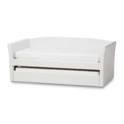 Twin Camino Modern And Contemporary Faux Leather Upholstered Daybed With Guest Trundle Bed - Baxton Studio -Outlet Baxton Studio Store GUEST 8c50bd10 39aa 4377 8172 b3bffc60c94e