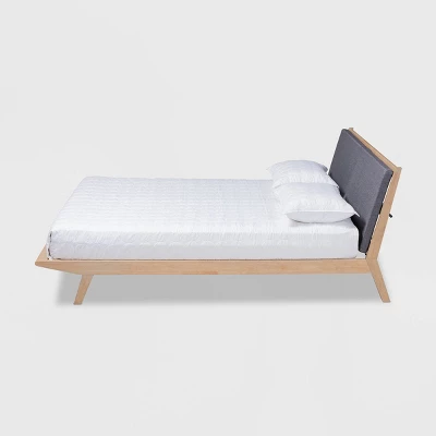 Emile Fabric Upholstered Platform Bed - Baxton Studio 1 Emile Fabric Upholstered Platform Bed - Baxton Studio
