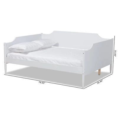 Full Alya Traditional Wood Daybed White - Baxton Studio 7 Full Alya Traditional Wood Daybed White - Baxton Studio - Image 7