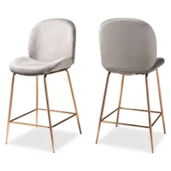2pc Lander Velvet Fabric Upholstered Metal Counter Stool Set - Baxton Studio 20 2pc Lander Velvet Fabric Upholstered Metal Counter Stool Set - Baxton Studio -Outlet Baxton Studio Store GUEST 8cc94e6f 9aff 406a 9a2d a46fccef3bc6