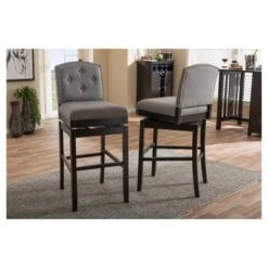 Set Of 2 Ginaro Modern And Contemporary Fabric Button Tufted Upholstered Swivel Barstools - Gray - Baxton Studio 5 Set Of 2 Ginaro Modern And Contemporary Fabric Button Tufted Upholstered Swivel Barstools - Gray - Baxton Studio -Outlet Baxton Studio Store GUEST 8da47b1b 941b 4fe9 ad45 242f04dda57b