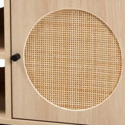 Ardon Bohemian Wood And Metal 2 Door Natural Rattan TV Stand For TVs Up To 40" Light Brown/Black - Baxton Studio -Outlet Baxton Studio Store GUEST 8db65381 408d 4c9f 8131 66d1bf3c5171