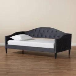 Benjamin Velvet Fabric Upholstered And Wood Daybed - Baxton Studio -Outlet Baxton Studio Store GUEST 8de3150a a5b3 4b51 aa11 8c6aa5365b01