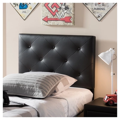 Twin Baltimore Modern And Contemporary Faux Leather Upholstered Headboard - Baxton Studio 3 Twin Baltimore Modern And Contemporary Faux Leather Upholstered Headboard - Baxton Studio - Image 3