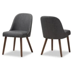 Set Of 2 Cody Mid Century Modern Walnut Finished Wood Fabric Upholstered Dining Chair - Baxton Studio -Outlet Baxton Studio Store GUEST 8df35200 eebb 41bc 8228 10eecf258e30