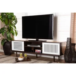 Meike Two-Tone Wood TV Stand For TVs Up To 70" Walnut/White - Baxton Studio 11 Meike Two-Tone Wood TV Stand For TVs Up To 70" Walnut/White - Baxton Studio -Outlet Baxton Studio Store GUEST 8e7c738f d5cb 423c 978b 373423b5515d