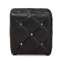 Stacey Modern And Contemporary Faux Leather Upholstered Ottoman - Baxton Studio