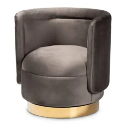 Saffi Velvet Upholstered Swivel Accent Chair - Baxton Studio -Outlet Baxton Studio Store GUEST 8e9a9d68 6def 4a18 badf 0d2a7392e08b