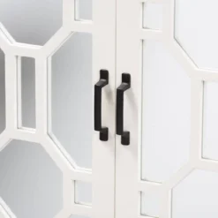 Carlena Wood And Mirrored Glass 2 Door Sideboard White - Baxton Studio -Outlet Baxton Studio Store GUEST 8f2ed1b3 04d3 4609 9fbd b852ff5022e9