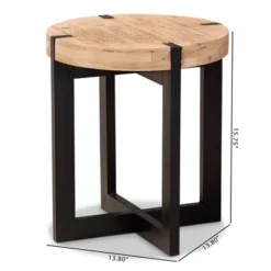 Horace Wood And Metal End Table Brown/Black - Baxton Studio -Outlet Baxton Studio Store GUEST 8f65a32a f9e9 4deb b423 ba57c811dc9d
