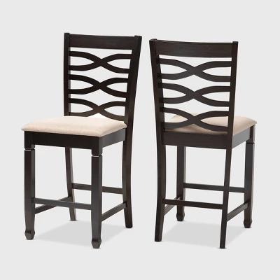 Set Of 2 Caron Finished Wood Counter Height Pub Chairs - Baxton Studio 8 Set Of 2 Caron Finished Wood Counter Height Pub Chairs - Baxton Studio - Image 8
