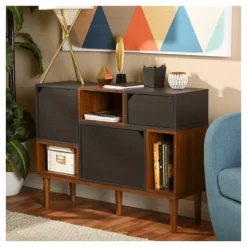 Anderson Mid-century Retro Modern Wood Sideboard Storage Cabinet - Oak/Espresso - Baxton Studio -Outlet Baxton Studio Store GUEST 8f808ccb f76b 45fc a159 7047ebc2011c