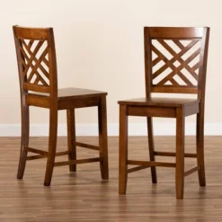 2pc Caron Wood Counter Stool Set - Baxton Studio -Outlet Baxton Studio Store GUEST 9027b8aa b0e5 429a 9207 cd9bd1afbe2d
