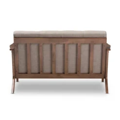Bianca Mid-Modern Walnut Wood Fabric Tufted 2 Seater Loveseat Light Gray - Baxton Studio -Outlet Baxton Studio Store GUEST 90719f7a e497 40ef a7b3 f74fe579e3c9