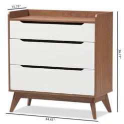 Brighton Mid-Century Modern Wood 3 Drawer Storage Chest Brown - Baxton Studio -Outlet Baxton Studio Store GUEST 90d58033 a64a 4a47 ad7a b9a89a365d71