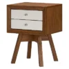Warwick Two-tone Modern Accent Table And Nightstand Walnut/White - Baxton Studio
