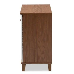 Coolidge 4 Shelf Wood Shoe Cabinet White/Walnut - Baxton Studio -Outlet Baxton Studio Store GUEST 91b78661 773c 420d ae5b f097e4dddab5