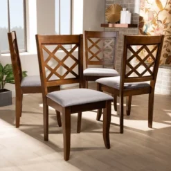 Set Of 4 Brigitte Dining Chair Gray/Walnut - Baxton Studio 8 Set Of 4 Brigitte Dining Chair Gray/Walnut - Baxton Studio -Outlet Baxton Studio Store GUEST 91bc65bc ad1c 466a 8e77 aa508bbe4355