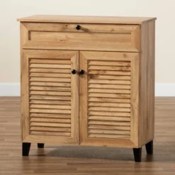 Coolidge Wood 1 Drawer Storage Cabinet Oak Brown - Baxton Studio -Outlet Baxton Studio Store GUEST 920b2e7c 687f 487a 88da 164a516d4cdf