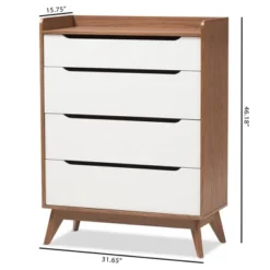 Brighton Mid-Century Modern Wood 4 Drawer Storage Chest Brown - Baxton Studio -Outlet Baxton Studio Store GUEST 922d497b aecc 448c bdc6 5f177149d7eb