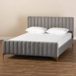 Nami Velvet Platform Bed - Baxton Studio -Outlet Baxton Studio Store GUEST 92849106 a15b 46ff b743 316325d0f0bc
